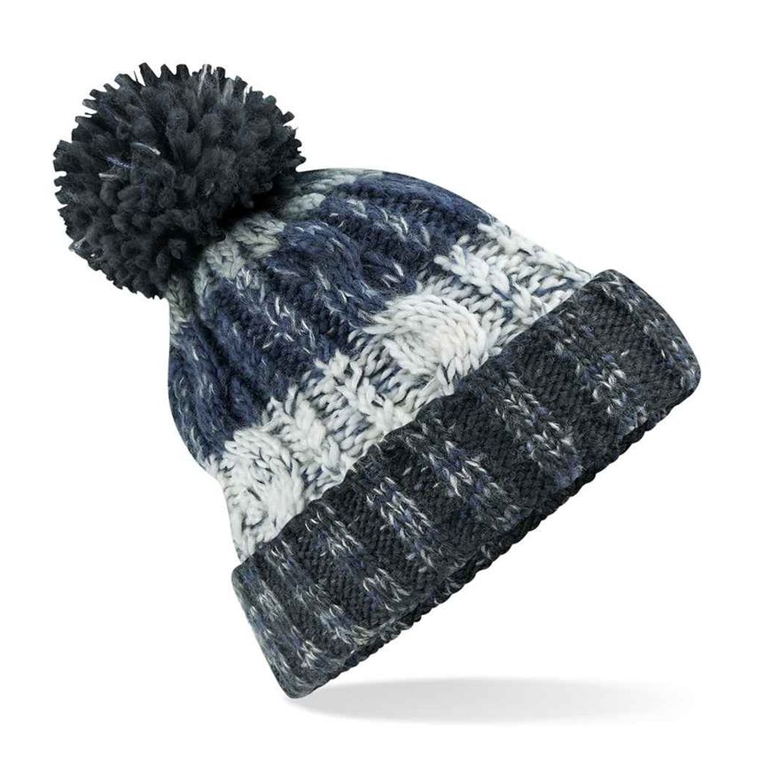 Beechfield Corkscrew Pom Pom Beanie Artic Dawn - BB486 ACD ONE