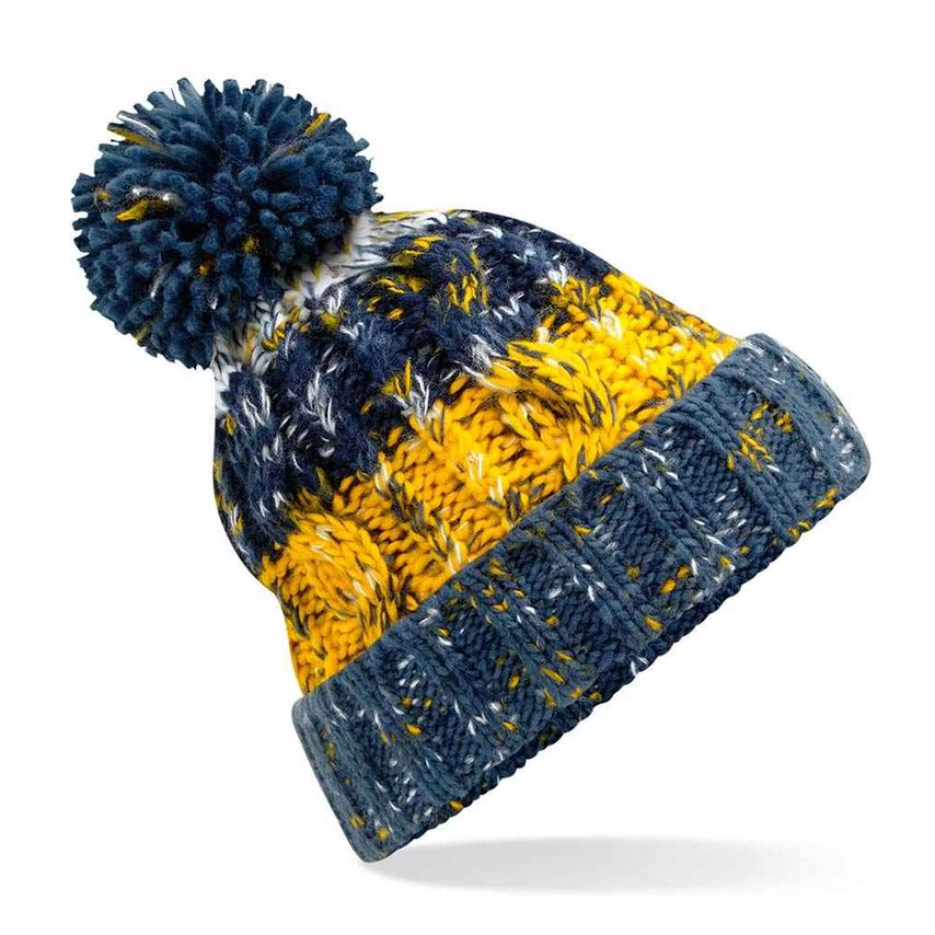 Beechfield Corkscrew Pom Pom Beanie Morning Frost - BB486 MGF ONE