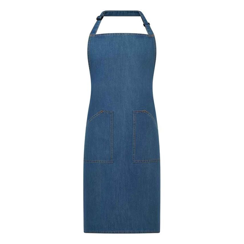 Brand Lab Denim Adjustable Bib Pocket Apron Blue Denim - BR504 BLD ONE