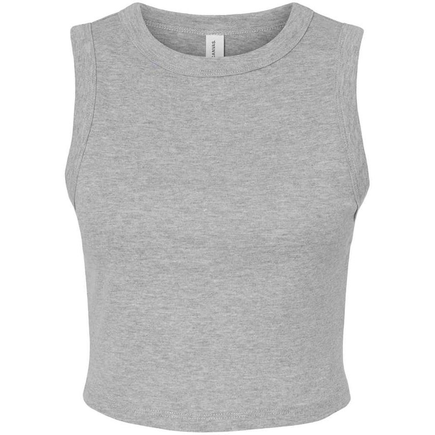 Bella+Canvas Bella Ladies Micro Rib Muscle Crop Tank Top Ladies Athletic Heather