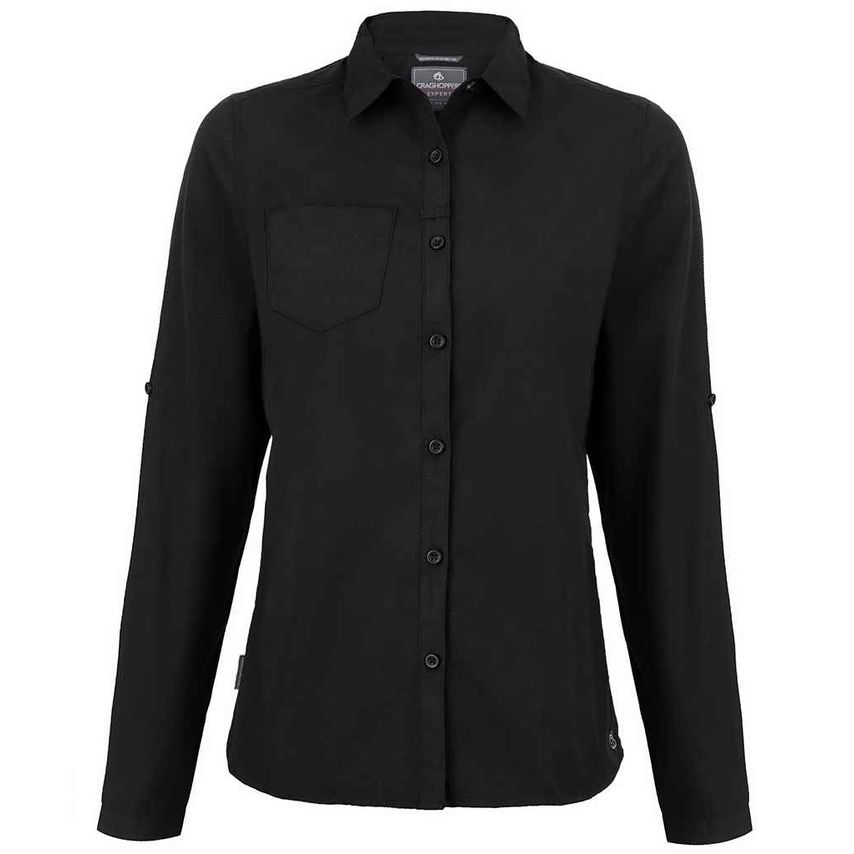 Craghoppers Expert Ladies Kiwi Long Sleeve Shirt Ladies Black CR541 Black 10