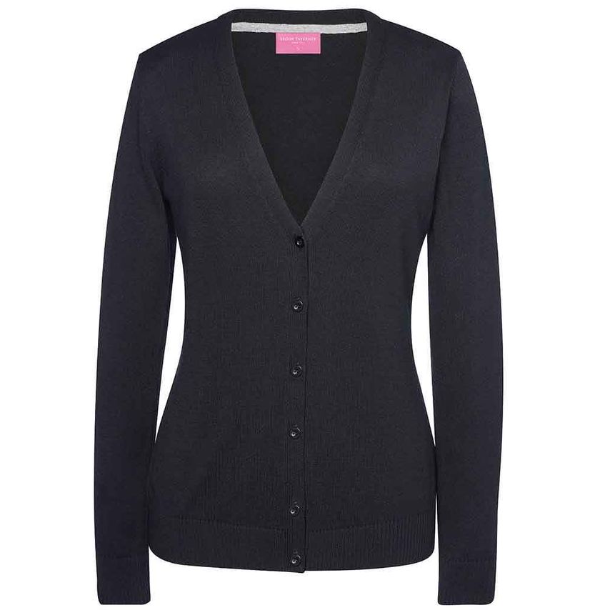 Brook Taverner Ladies Augusta V Neck Cardigan Ladies Black BK554 Black XL