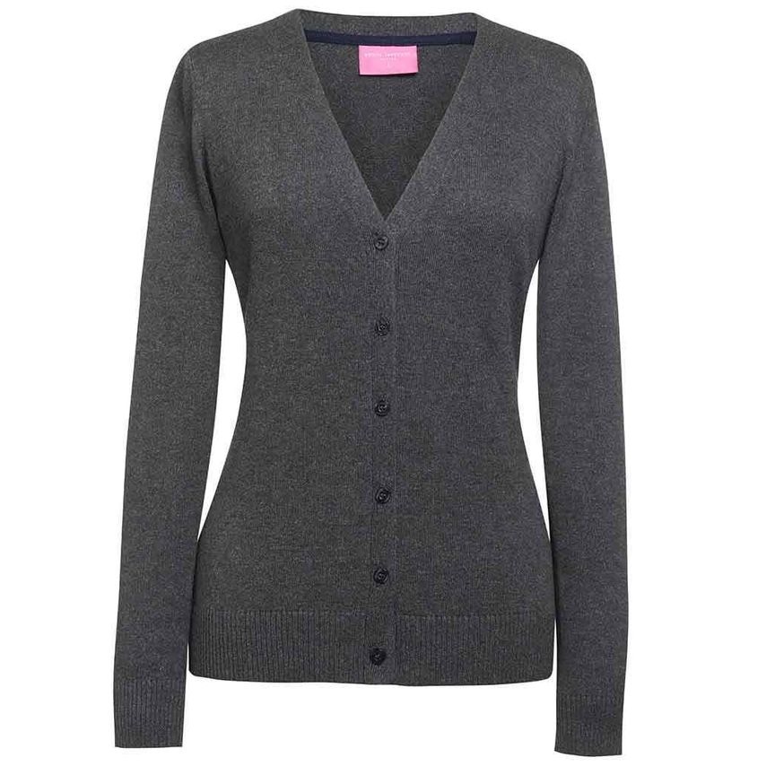 Brook Taverner Ladies Augusta V Neck Cardigan Ladies Charcoal - BK554 CHA XL