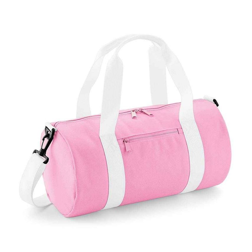BagBase Mini Barrel Bag Classic Pink/White - BG140S CSP/W ONE
