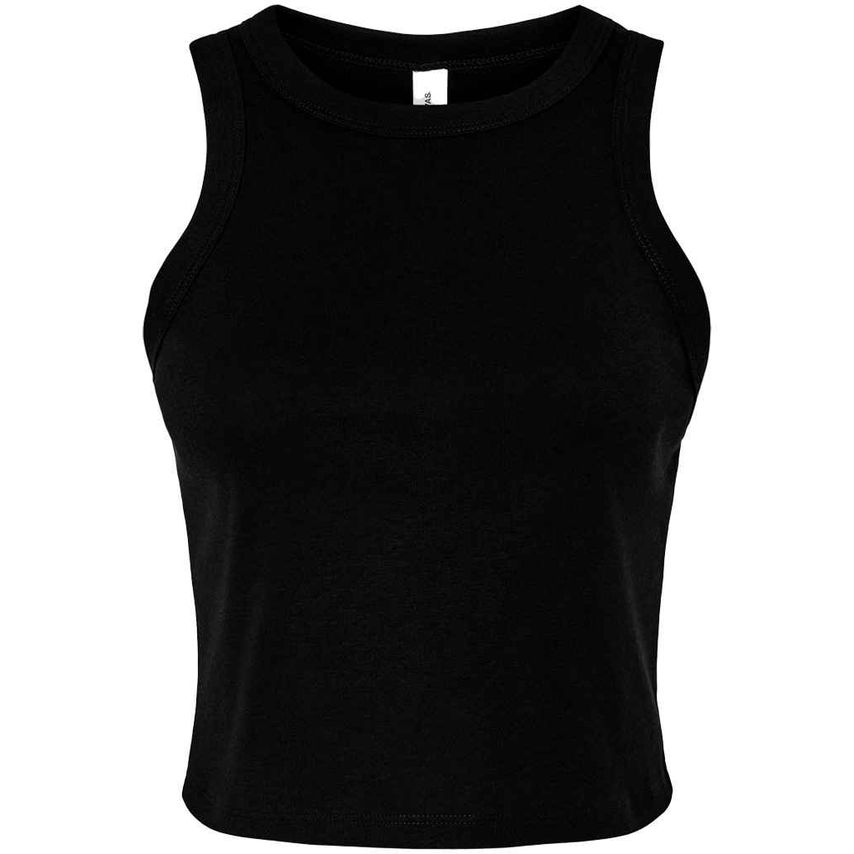 Bella+Canvas Bella Ladies Micro Rib Racer Tank Top Ladies Solid Black Blend - BL