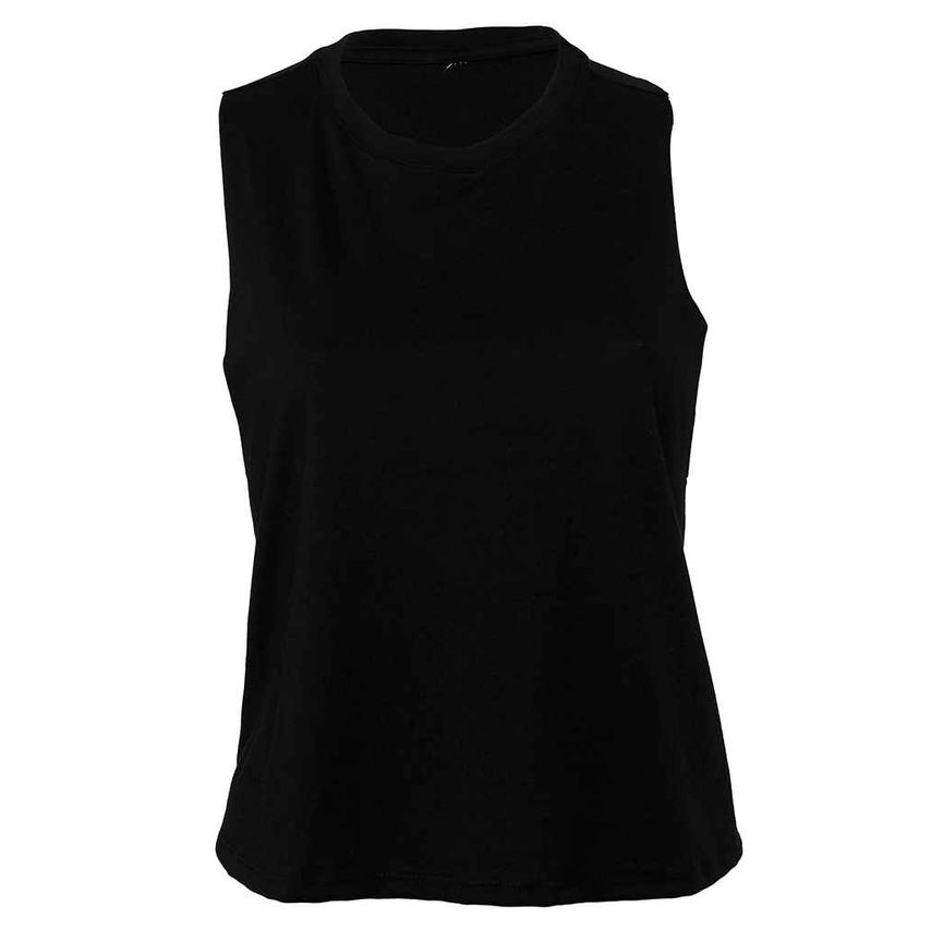 Bella+Canvas Bella Ladies Racer Back Cropped Tank Top Ladies Black BL6682 Black