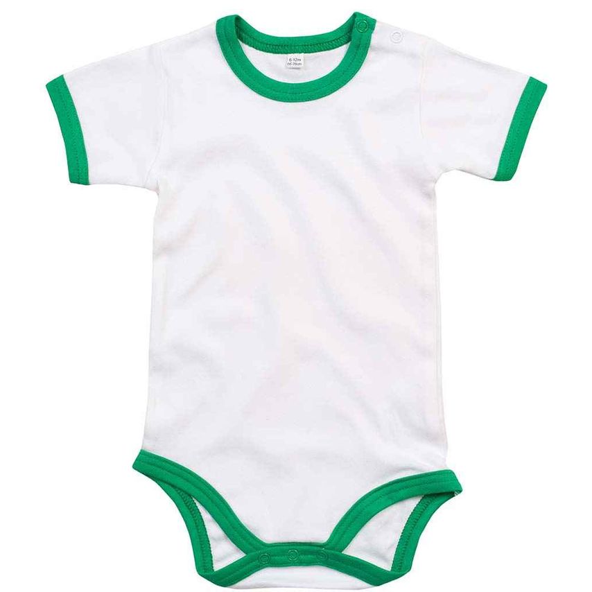 Babybugz BabyBugz Baby Ringer Bodysuit Infants White/Kelly Green - BZ19 WH/KL 6-