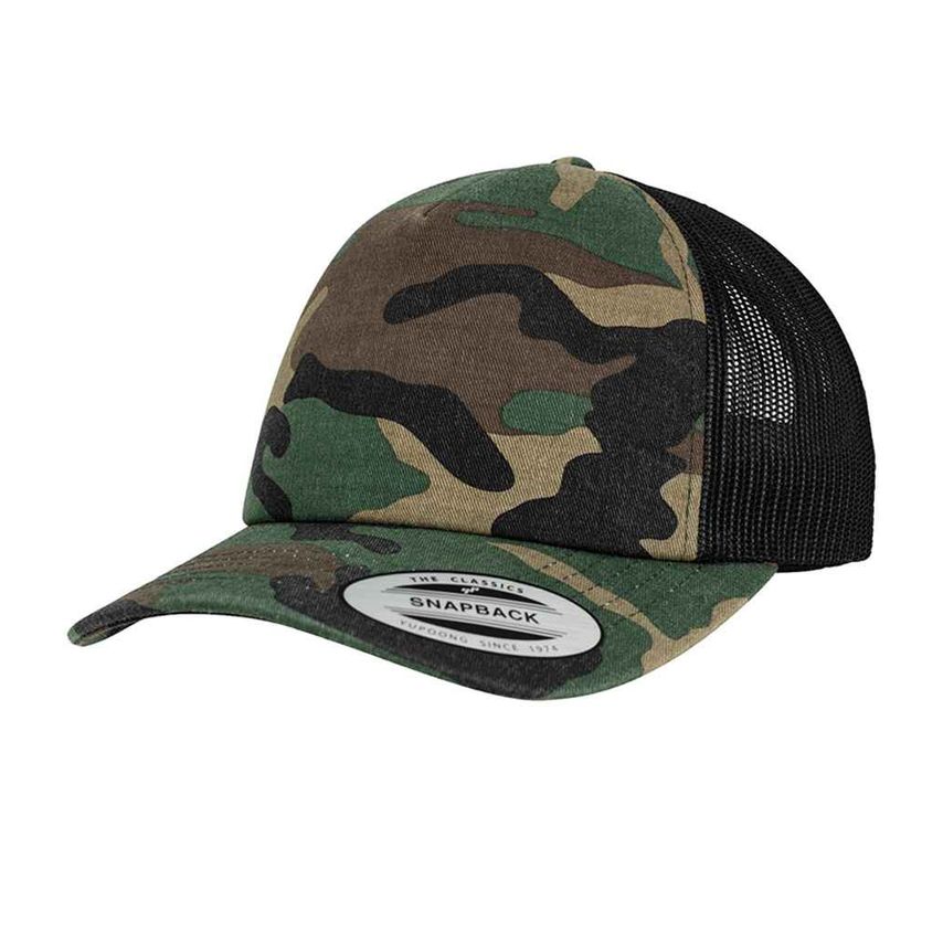Flexfit Classic Camo Trucker Cap Wood Camo/Black - F6606C WC/BK ONE