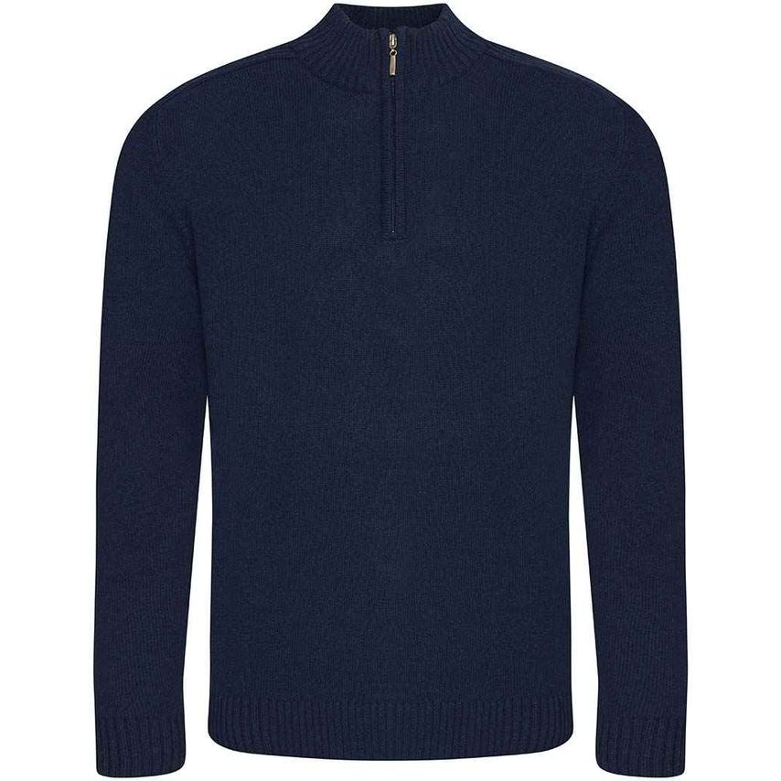 Ecologie Unisex Wakhan Zip Neck Sustainable Sweater Unisex Navy - EA061 NAV XXL