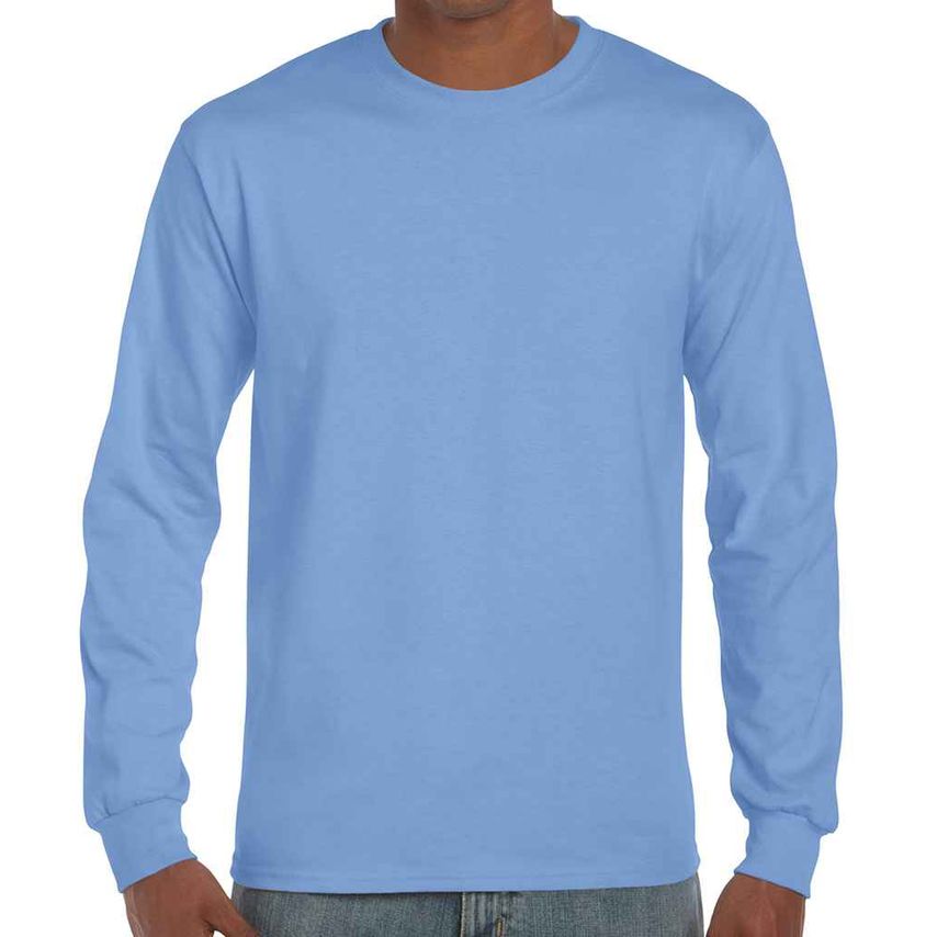 Gildan Ultra Cotton Long Sleeve T-Shirt Mens Carolina Blue - GD14 CNB M