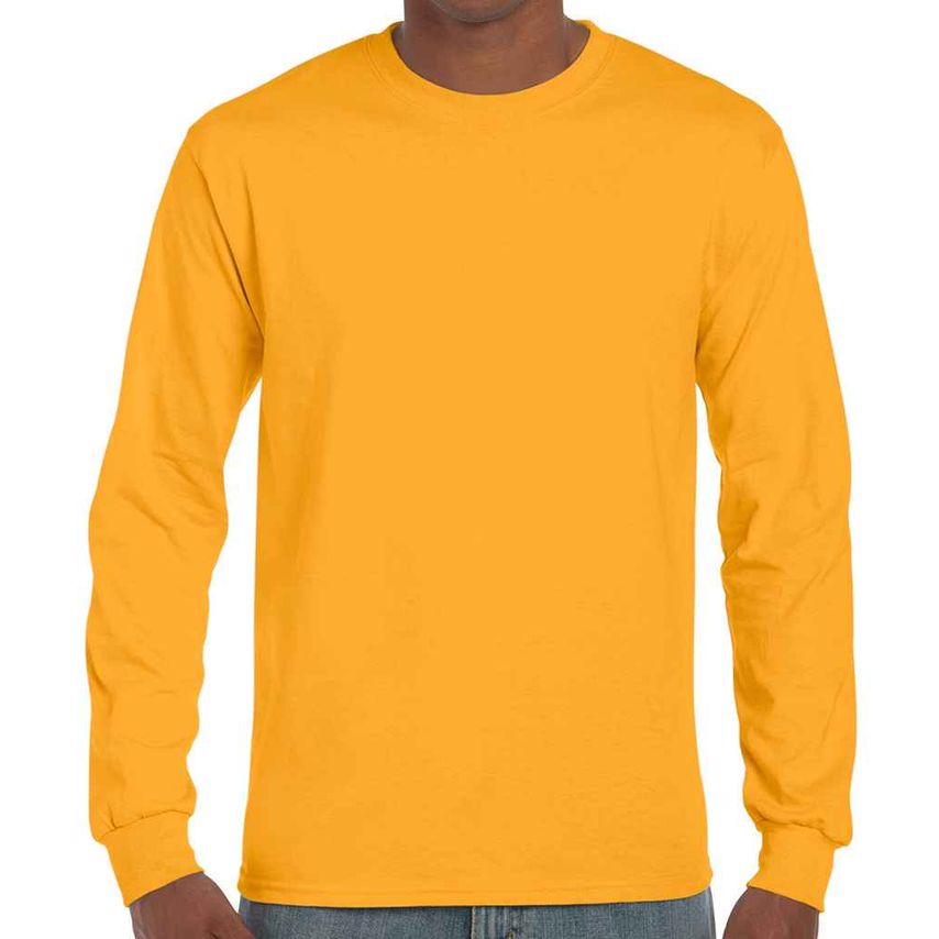 Gildan Ultra Cotton Long Sleeve T-Shirt Mens Gold - GD14 GOL XXL