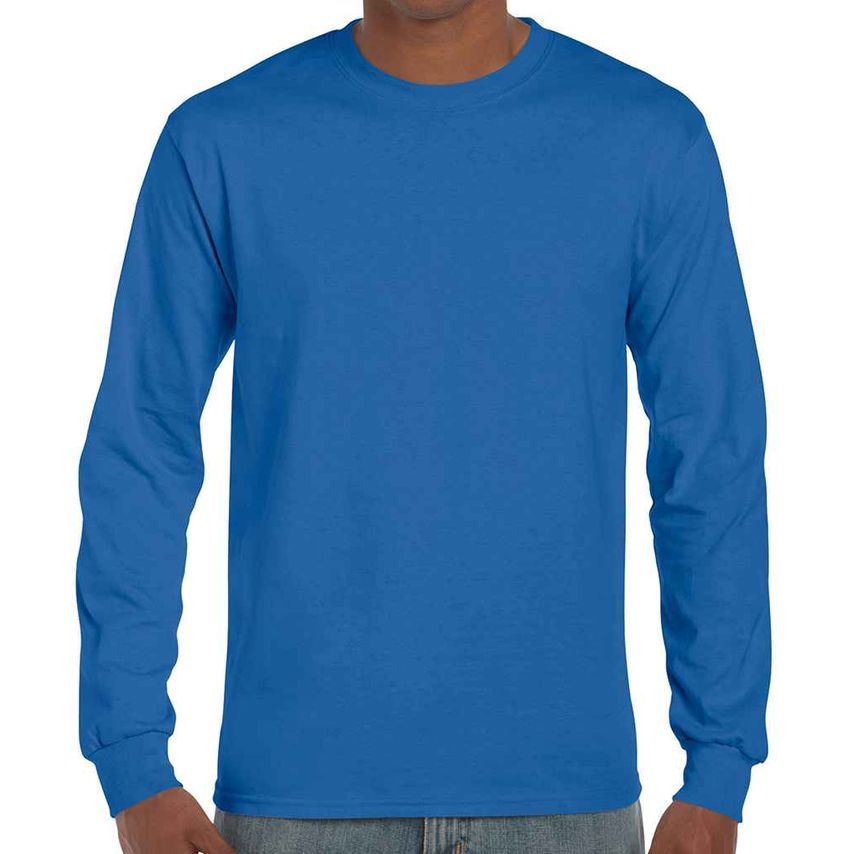 Gildan Ultra Cotton Long Sleeve T-Shirt Mens Royal Blue - GD14 ROY S