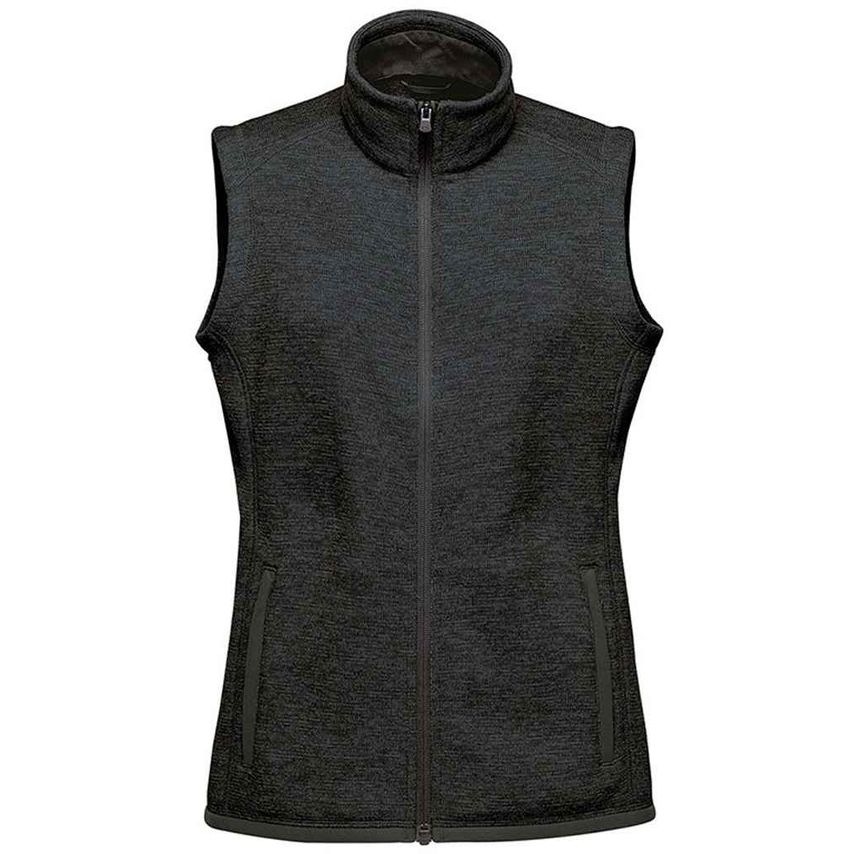Stormtech Ladies Avalante Full Zip Knitted Fleece Gilet Ladies Black Heather - F