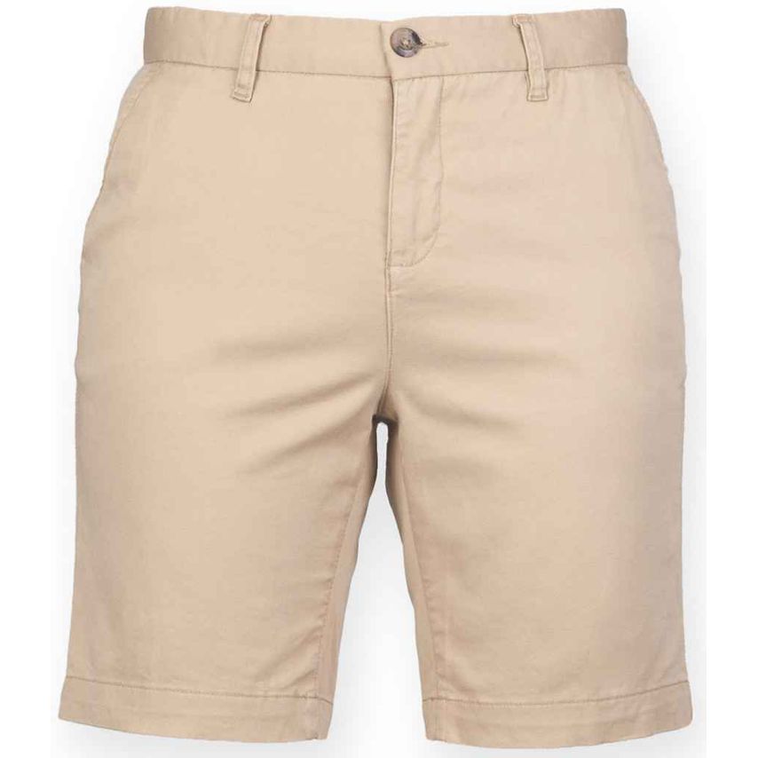 Front Row Ladies Stretch Chino Shorts Ladies Stone - FR606 STO L/14