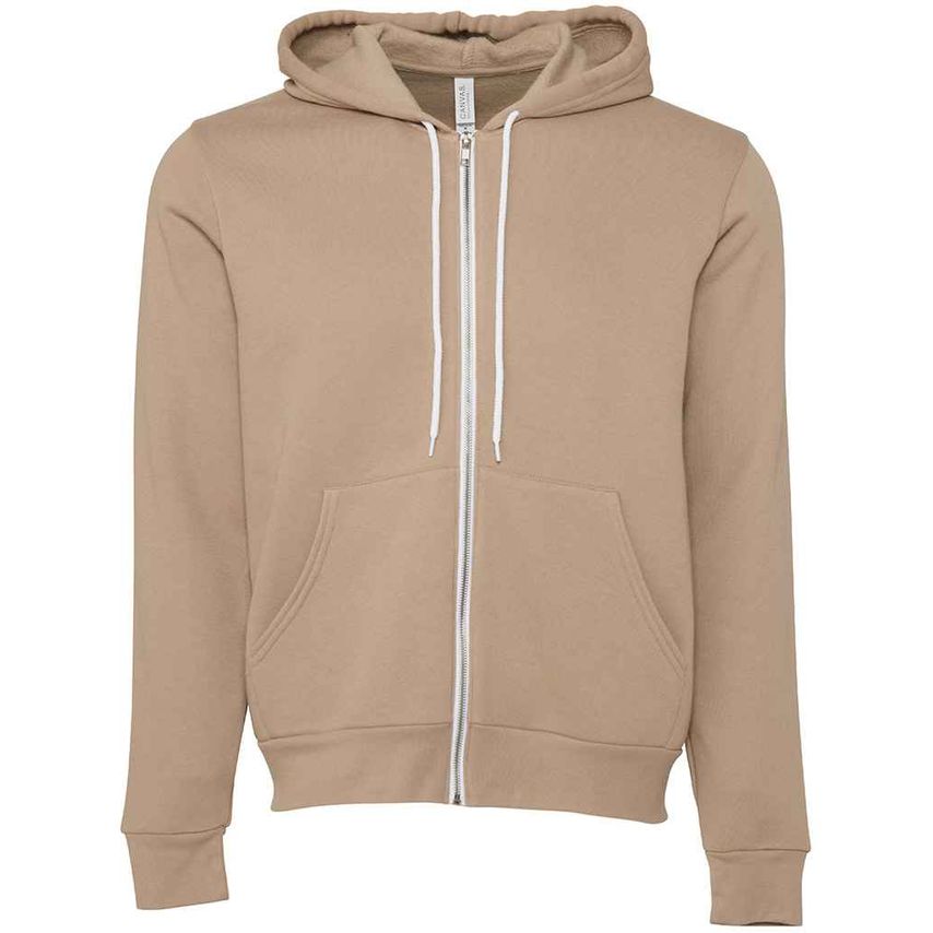 Bella+Canvas Canvas Unisex Full Zip Hoodie Unisex Tan - CV3739 TAN XL