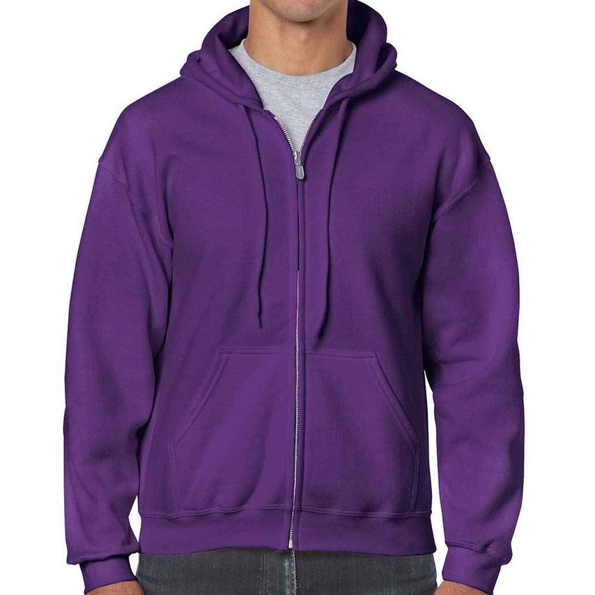 Gildan Heavy Blend Zip Hooded Sweatshirt Mens Purple - GD58 PUR S