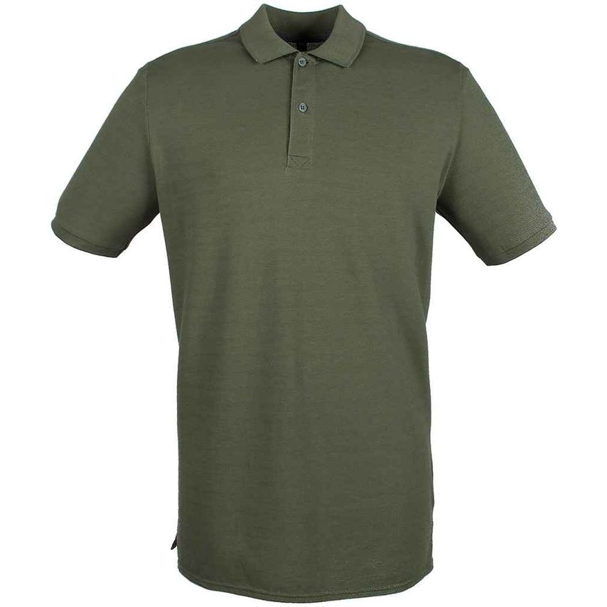 Henbury Modern Fit Cotton Piqu Polo Shirt Mens Olive Green - H101 OLI XL