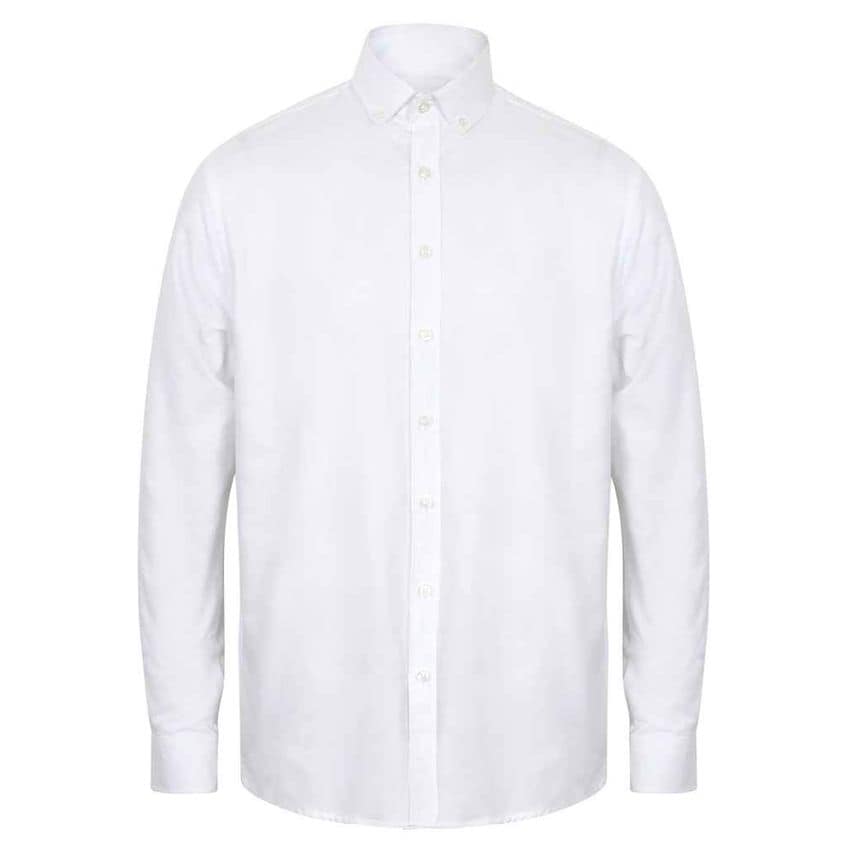 Henbury Modern Long Sleeve Classic Fit Oxford Shirt Mens White - H512C WHI S