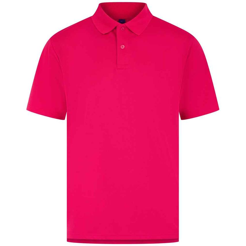 Henbury Coolplus Wicking Piqu Polo Shirt Mens Bright Pink - H475 BPN 3XL