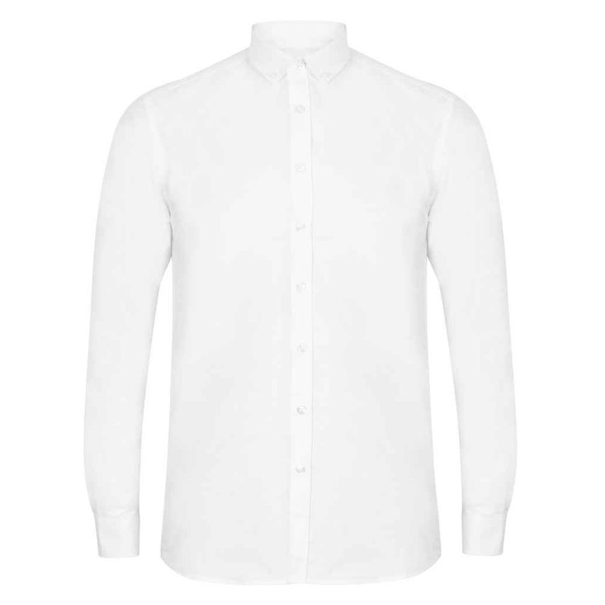 Henbury Modern Long Sleeve Regular Fit Oxford Shirt Mens White - H512R WHI XXL