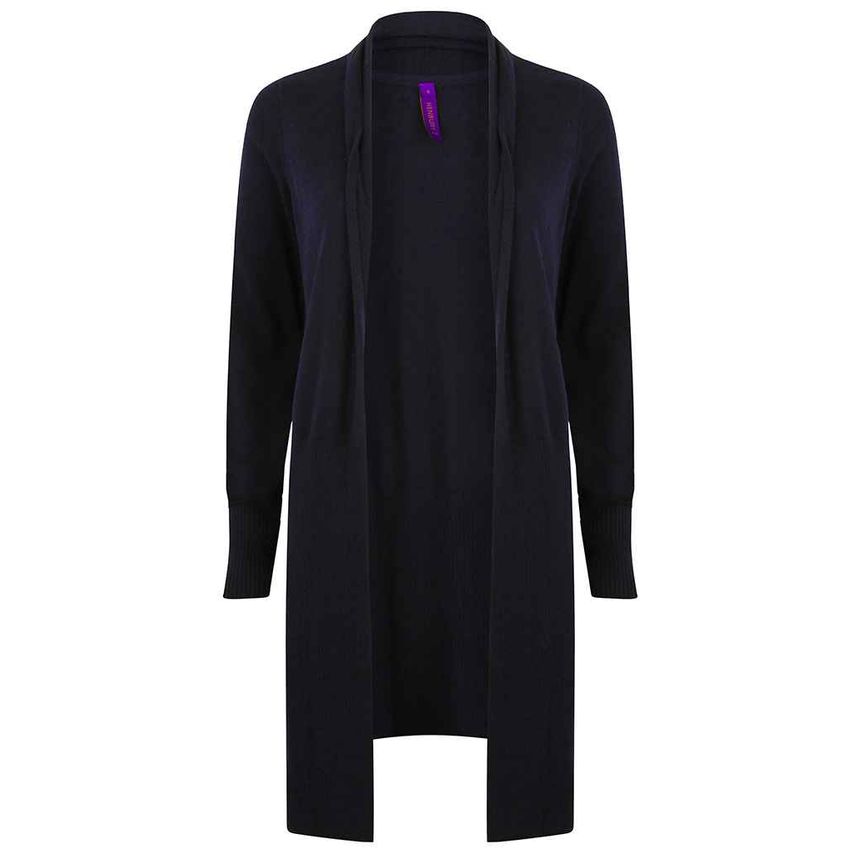 Henbury Ladies Longline Open Cardigan Ladies Navy - H719 NAV XL