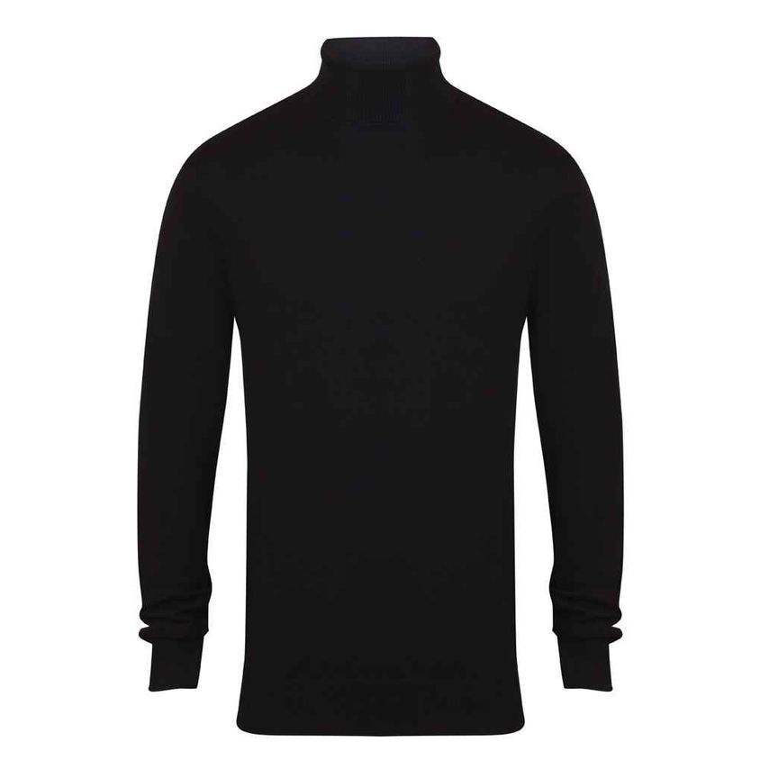 Henbury Roll Neck Sweater Mens Black H727 Black S