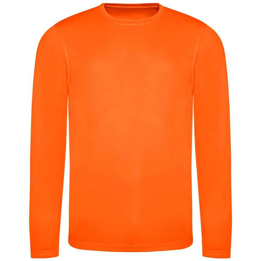 Just Cool AWDis Cool Long Sleeve Wicking T-Shirt Mens Electric Orange - JC002 EO