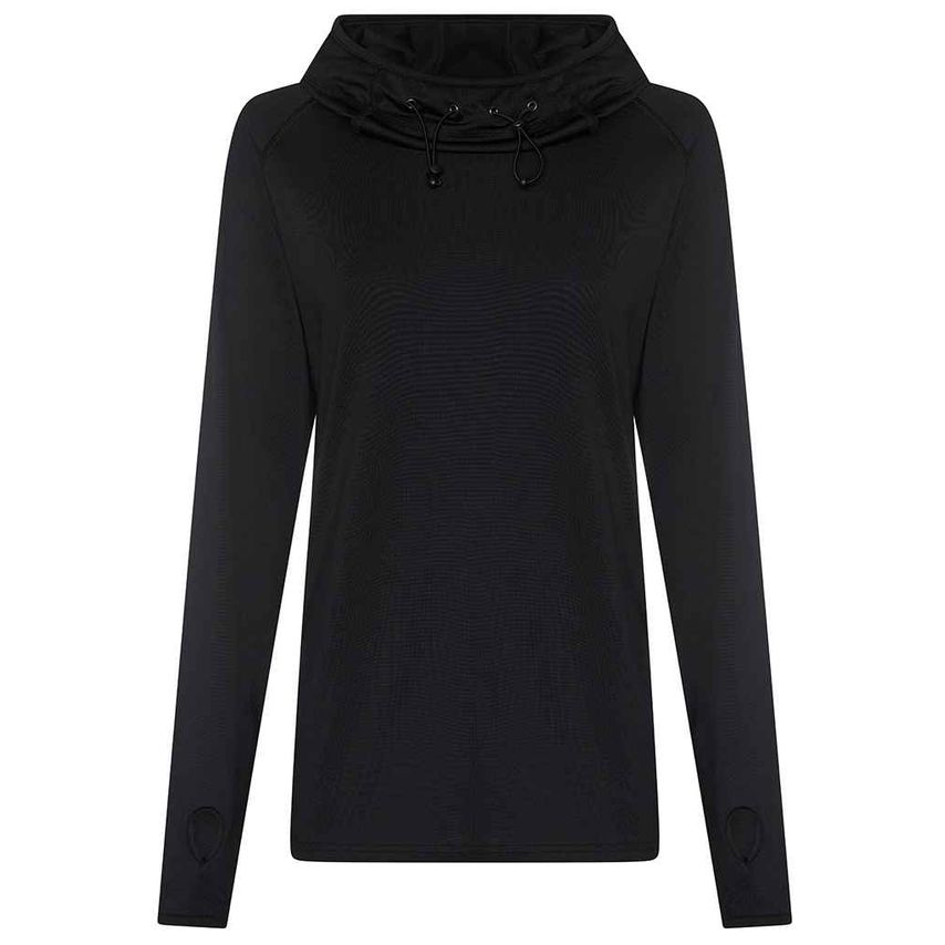 Just Cool AWDis Ladies Cool Cowl Neck Top Ladies Jet Black - JC038 JBK S