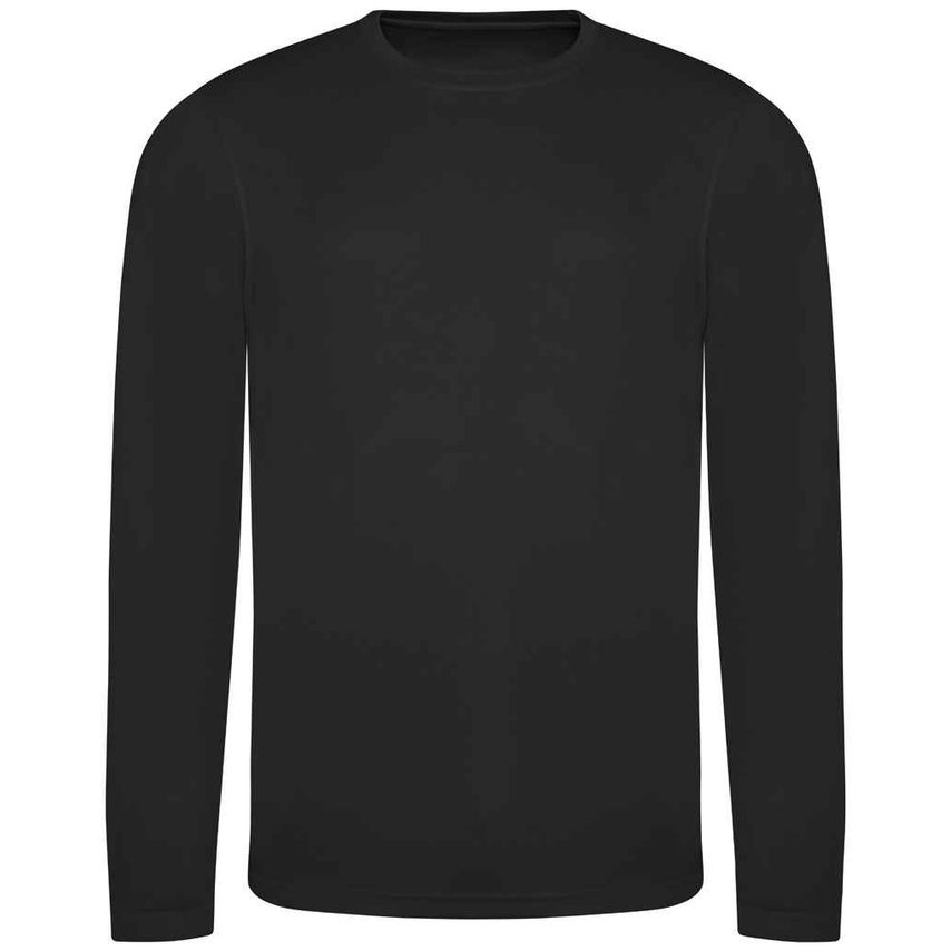 Just Cool AWDis Cool Long Sleeve Wicking T-Shirt Mens Jet Black - JC002 JBK M