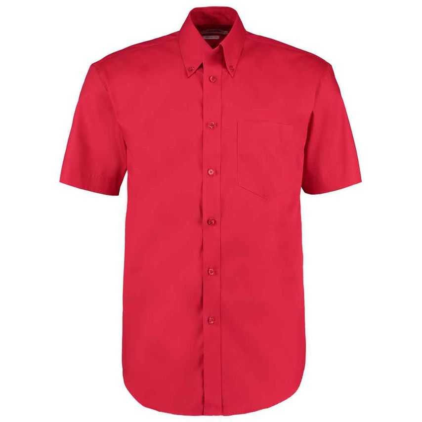 Kustom Kit Premium Short Sleeve Classic Fit Oxford Shirt Mens Red - K109 RED 23