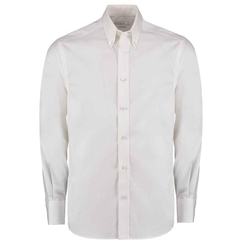 Kustom Kit Premium Long Sleeve Tailored Oxford Shirt Mens White - K188 WHI 19.5