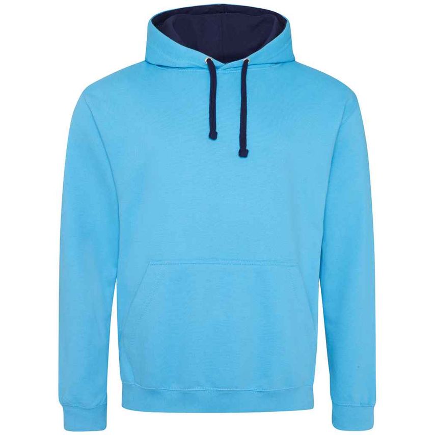 Just Hoods AWDis Varsity Hoodie Mens Hawaiian Blue/Oxford Navy - JH003 HW/OX XXL