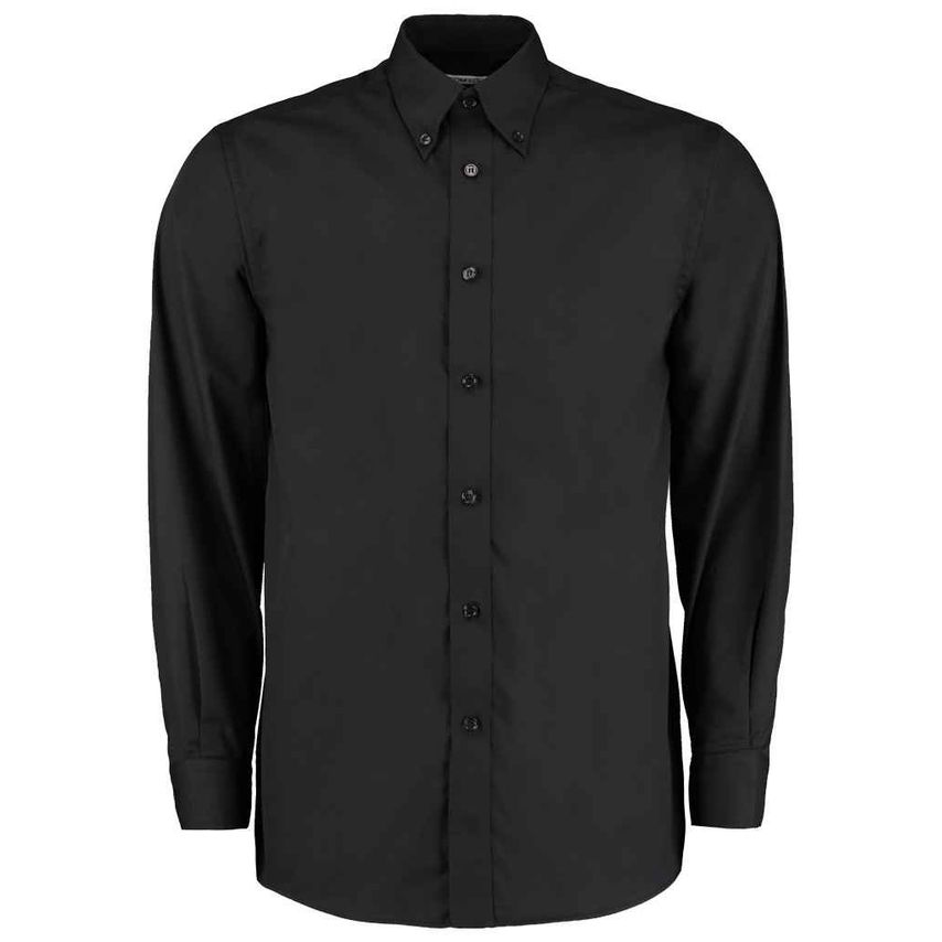 Kustom Kit Long Sleeve Classic Fit Workforce Shirt Mens Black K140 Black XL