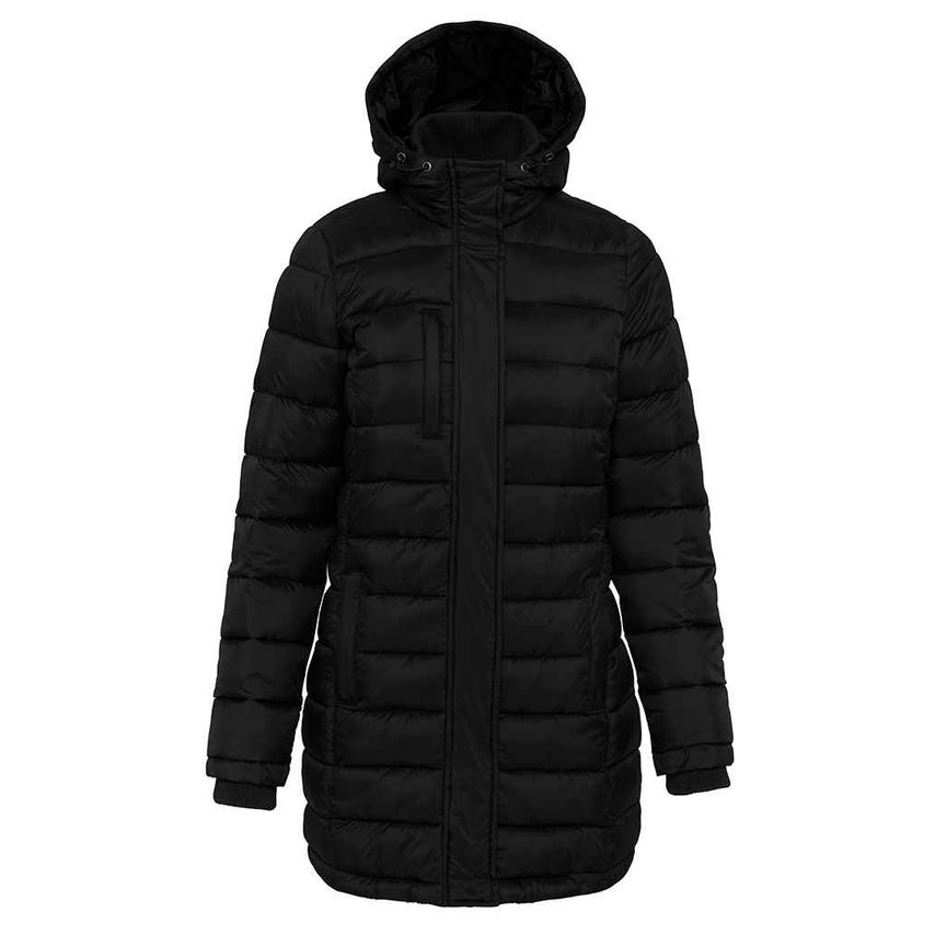 Kariban Ladies Lightweight Long Padded Parka Jacket Ladies Black KB6129 Black S