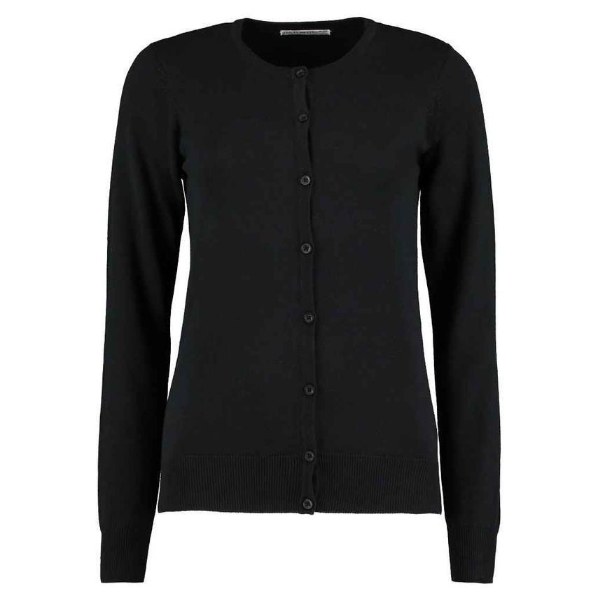 Kustom Kit Ladies Arundel Round Neck Cardigan Ladies Black K355 Black 14