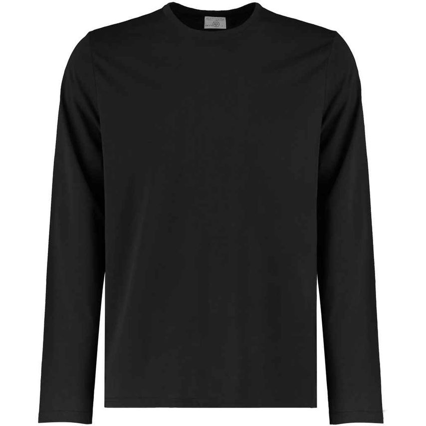 Kustom Kit Long Sleeve Fashion Fit Superwash 60 C T-Shirt Mens Black K510 Black