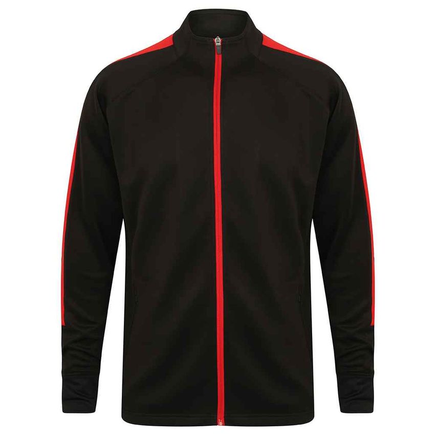 Finden + Hales Knitted Tracksuit Top Unisex Black/Red - LV871 BK/RD XXL