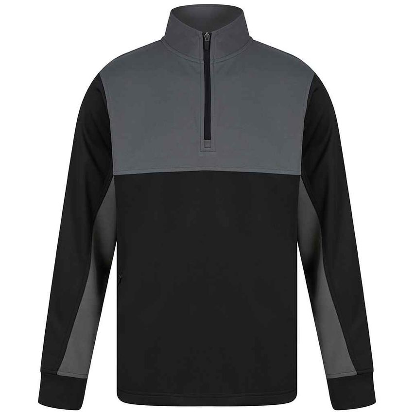 Finden + Hales 1/4 Zip Tracksuit Top Mens Black/Gunmetal - LV874 BK/GT S