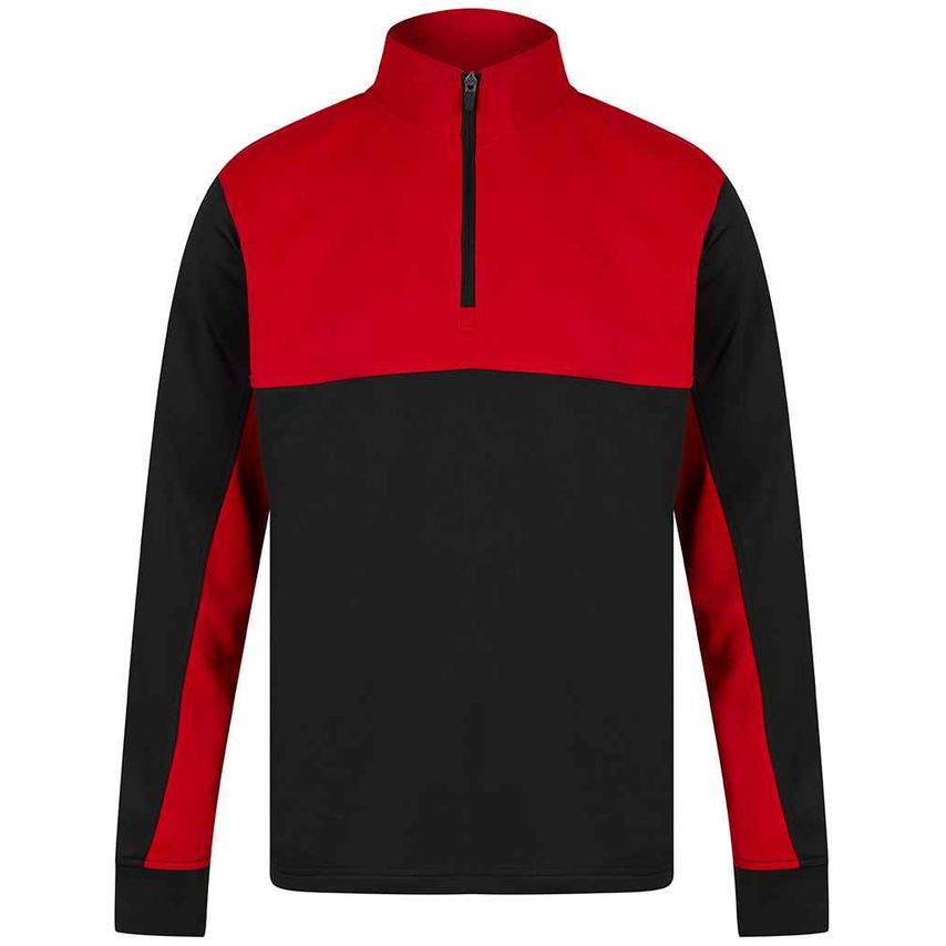 Finden + Hales 1/4 Zip Tracksuit Top Mens Black/Red - LV874 BK/RD XXL