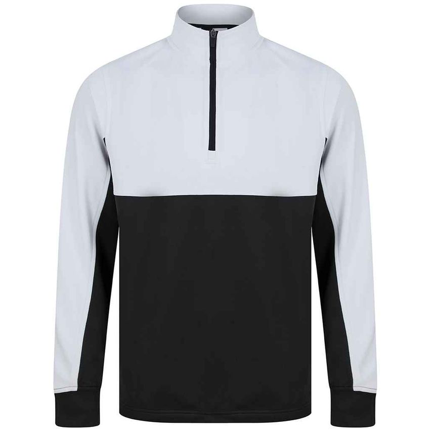 Finden + Hales 1/4 Zip Tracksuit Top Mens Black/White - LV874 BK/WH XS