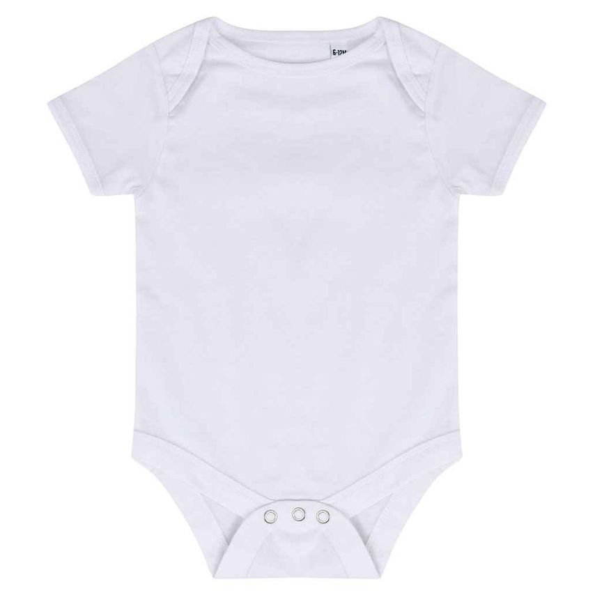 Larkwood Essential Short Sleeve Baby Bodysuit Infants White - LW500T WHI 0-3