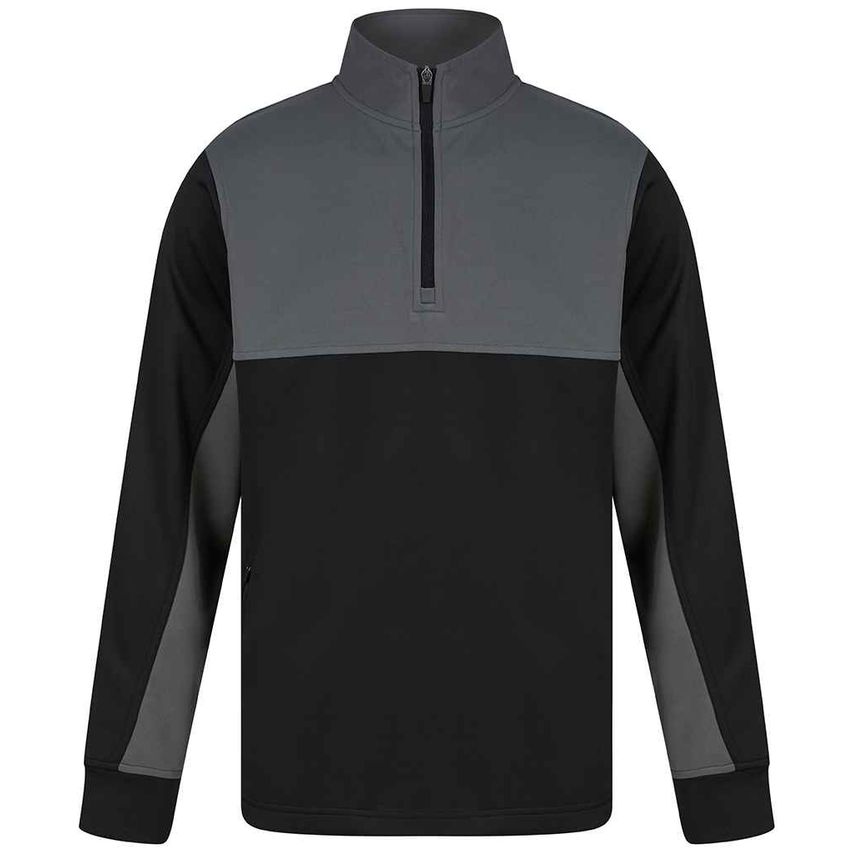 Finden + Hales Kids 1/4 Zip Tracksuit Top Kids Black/Gunmetal - LV875 BK/GT 9-10