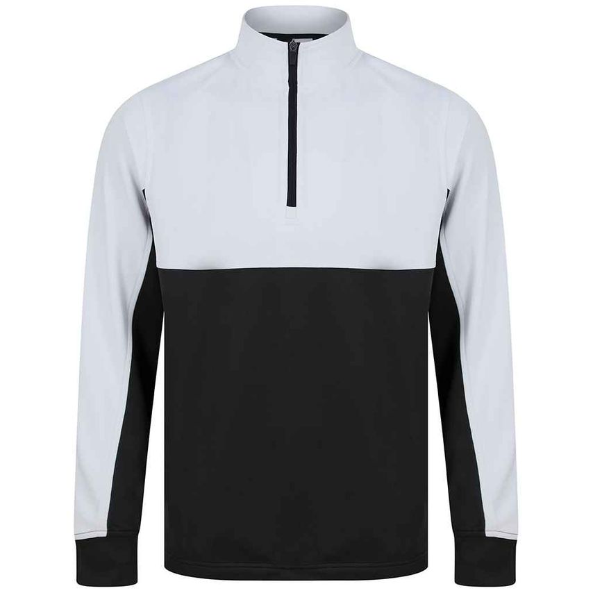 Finden + Hales Kids 1/4 Zip Tracksuit Top Kids Black/White - LV875 BK/WH 9-10
