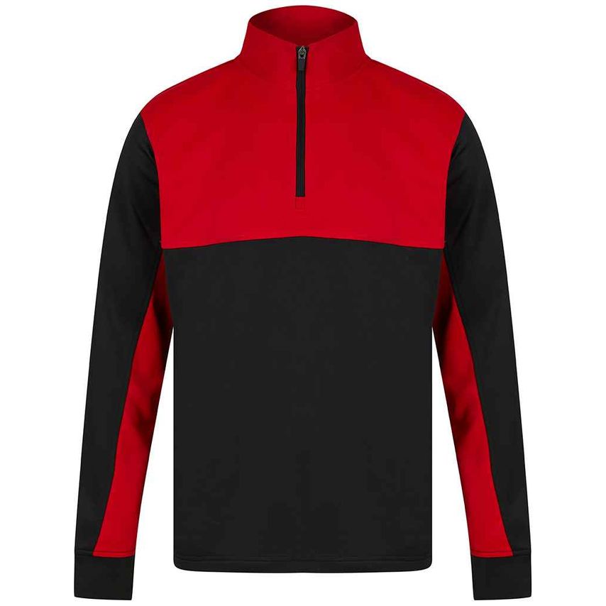 Finden + Hales Kids 1/4 Zip Tracksuit Top Kids Black/Red - LV875 BK/RD 5-6