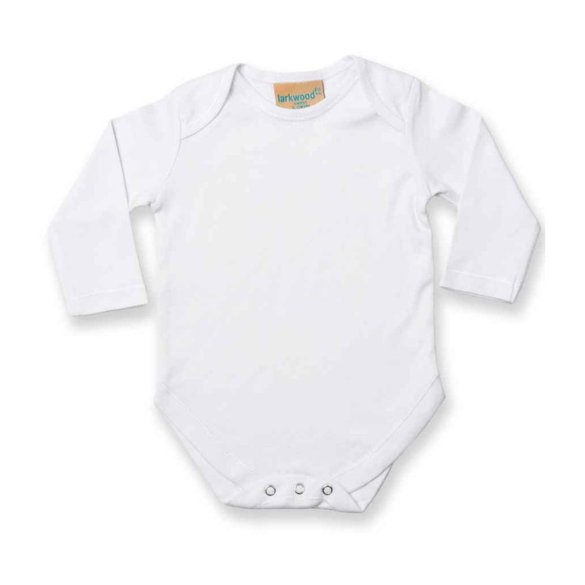 Larkwood Long Sleeve Baby Bodysuit Infants White - LW52T WHI 6-12