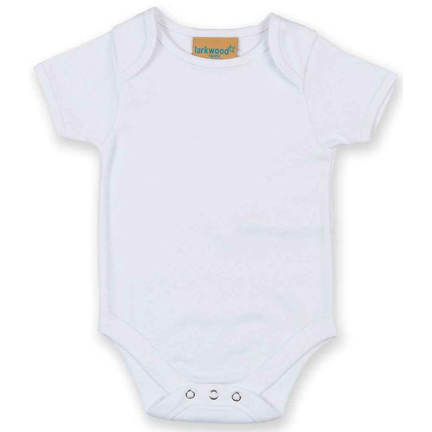 Larkwood Short Sleeve Baby Bodysuit Infants White - LW55T WHI 0-3