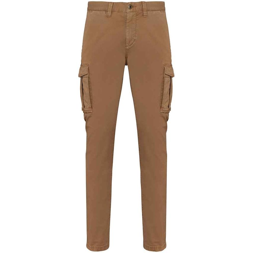Native Spirit Washed Cargo Trousers Mens Washed Dark Camel - NS740 WDC 40