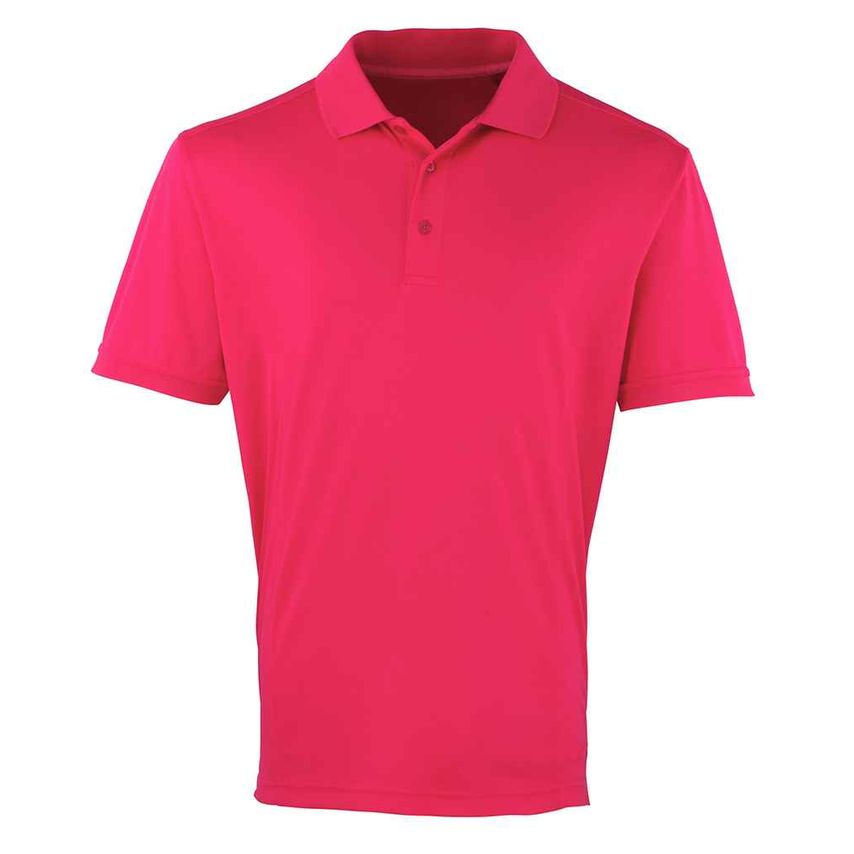 Premier Coolchecker Piqu Polo Shirt Mens Hot Pink - PR615 HPK M