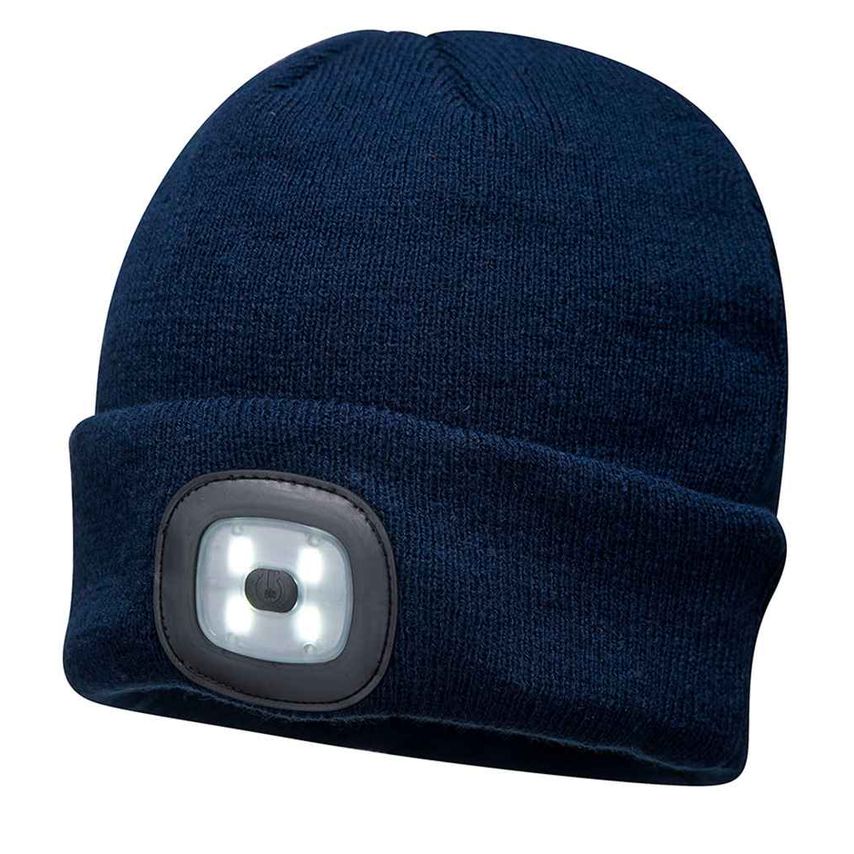 Portwest LED Head Light Beanie Navy - PW667 NAV ONE