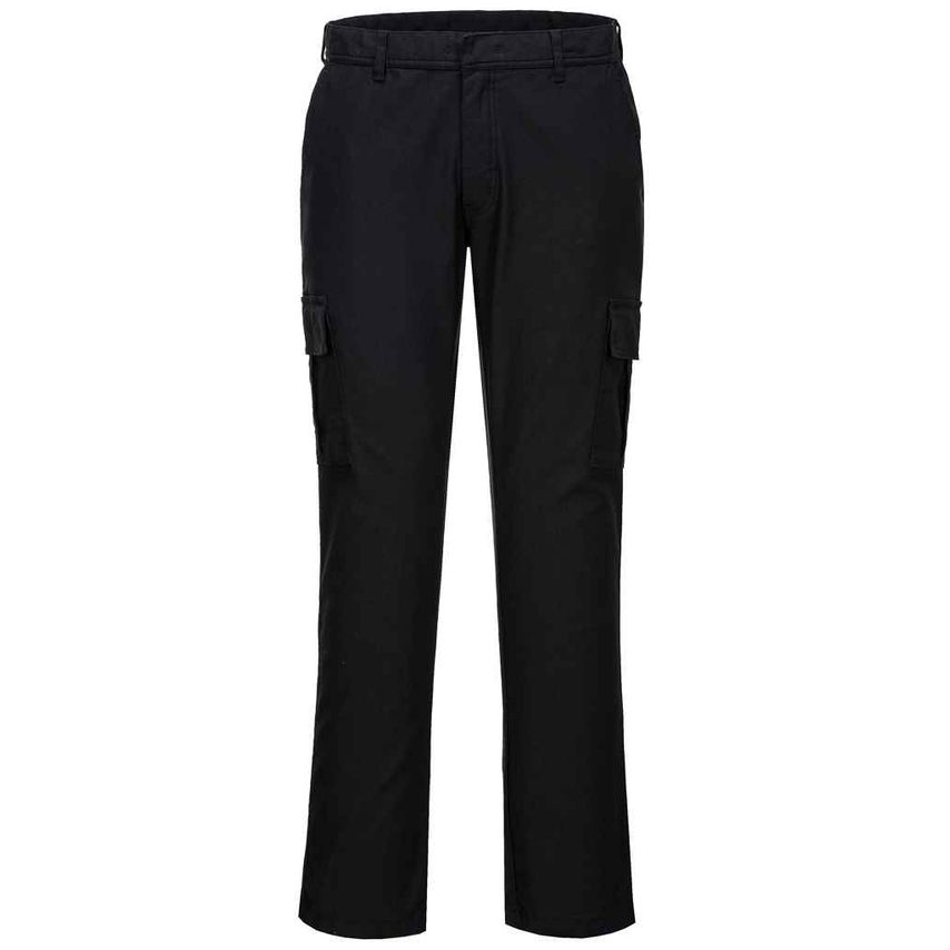 Portwest Stretch Slim Combat Trousers Mens Black PW1201 Black 42/R